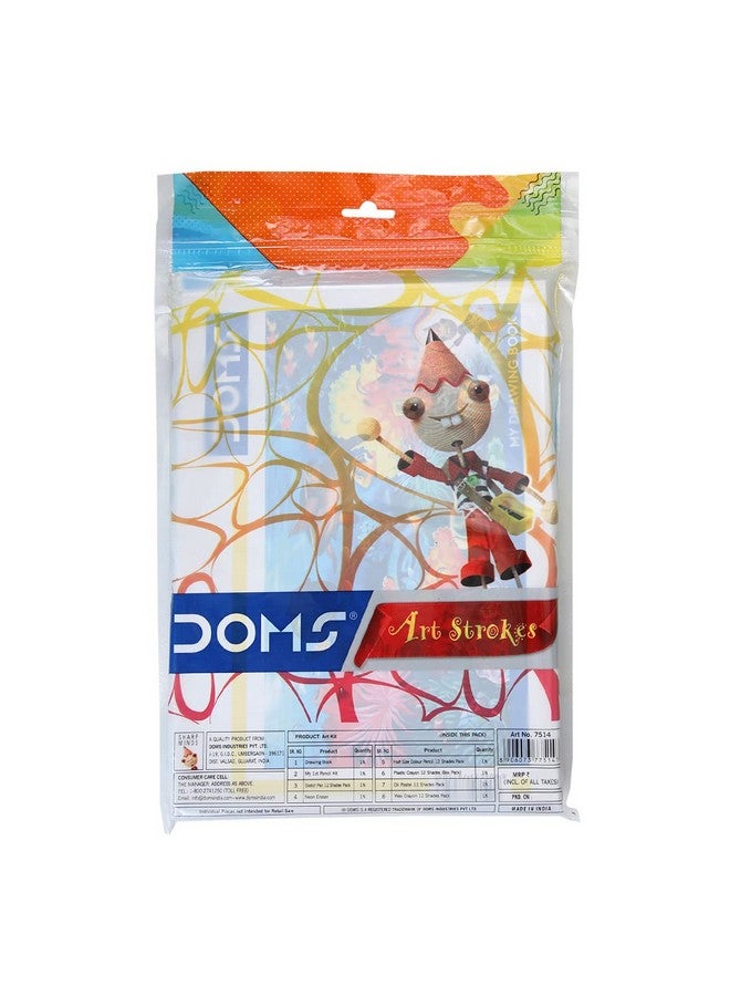Doms Art Strokes Kit | Perfect Value Pack | Kit for Creative Minds | Gifting Range for Kids | Combination of 10 Stationery Items | Pack of 1 - Image 4