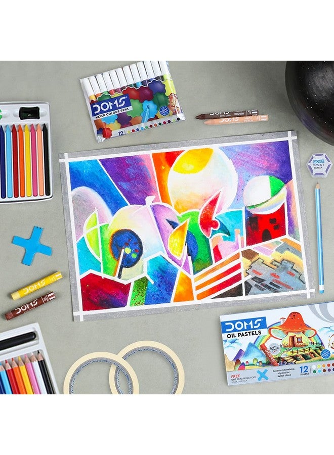 Doms Art Strokes Kit | Perfect Value Pack | Kit for Creative Minds | Gifting Range for Kids | Combination of 10 Stationery Items | Pack of 1 - Image 3
