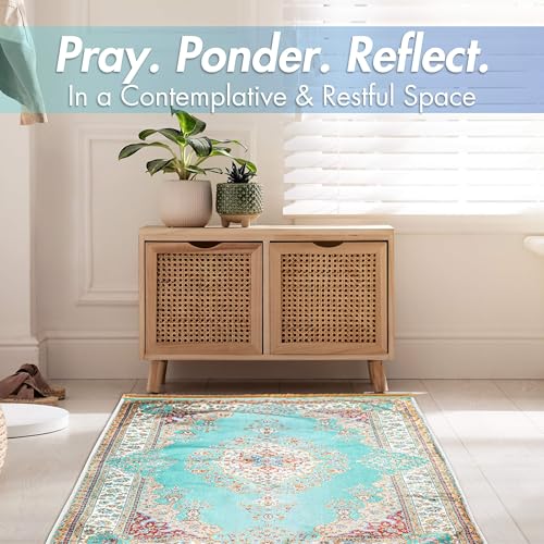 Sacred Artisans Prayer Rug with Super Soft Touch for Men and Women | Prayer Mat and Meditation Mat for Home Travel & Gift (Istanbul - Non Padded) - Image 4