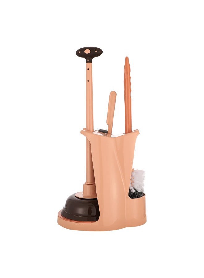 Cq acrylic Toilet Plunger and Bowl Brush Combo for Bathroom Cleaning, Pink, 1 Set by Cq acrylic - Image 1