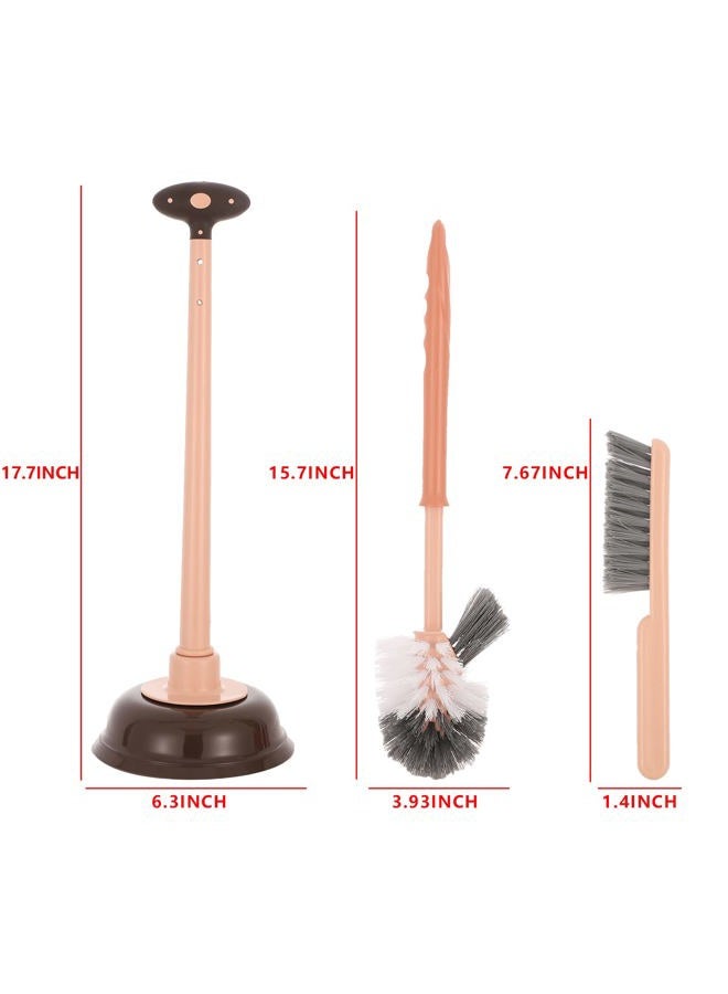 Cq acrylic Toilet Plunger and Bowl Brush Combo for Bathroom Cleaning, Pink, 1 Set by Cq acrylic - Image 2