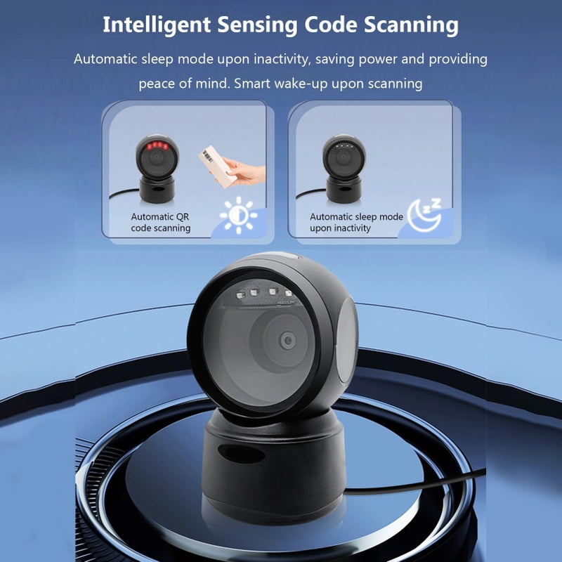 Automatic Omnidirectional Desktop USB Wired QR Barcode Scanner With Adjustable Angle - Image 4