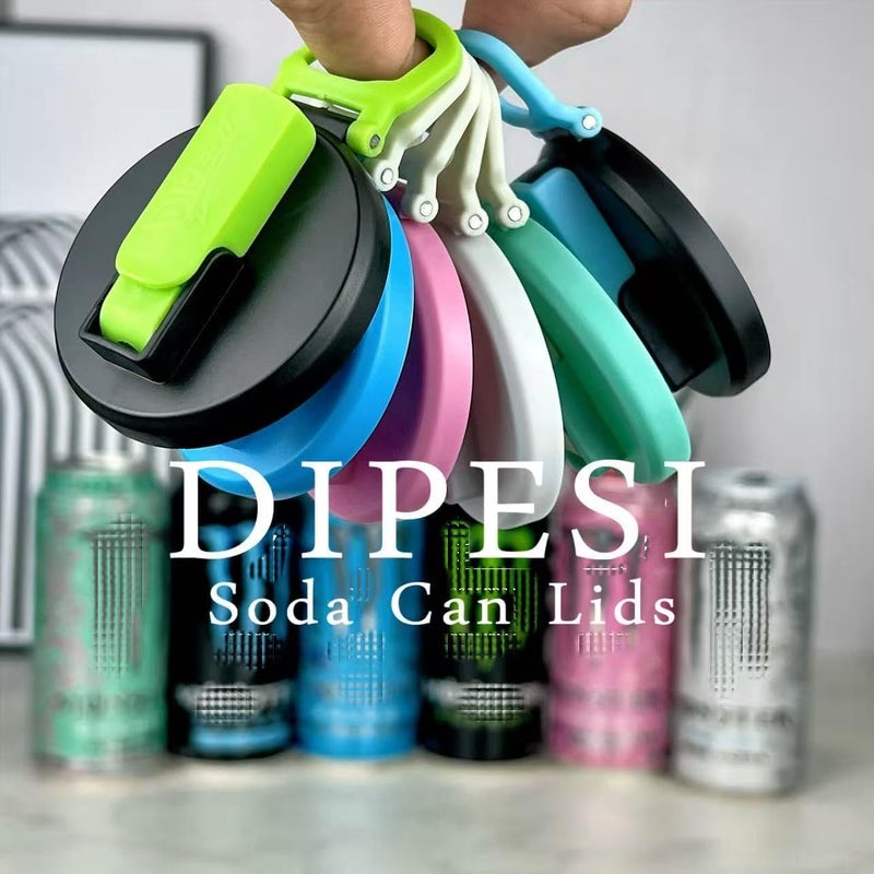 DIPESI 4 Pack Soda Can Lids with Straws,Inspired by Energy Drink Can Colors – Fits fit Standard 12oz/16oz Cans - Image 2