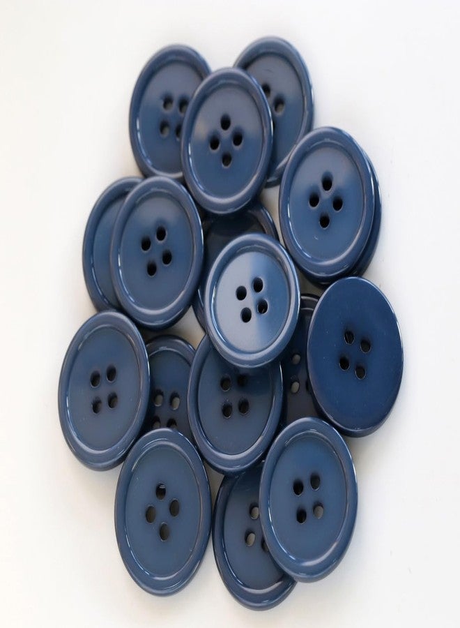 GANSSIA 1 Inch (25mm) Round Flatback Buttons for Garment Sewing Deep Blue Colour Button for Crafts Supplies DIY Pack of 50 pcs - Image 3