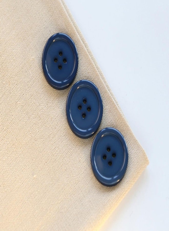 GANSSIA 1 Inch (25mm) Round Flatback Buttons for Garment Sewing Deep Blue Colour Button for Crafts Supplies DIY Pack of 50 pcs - Image 4