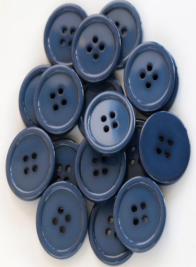 GANSSIA 1 Inch (25mm) Round Flatback Buttons for Garment Sewing Deep Blue Colour Button for Crafts Supplies DIY Pack of 50 pcs - Image 1