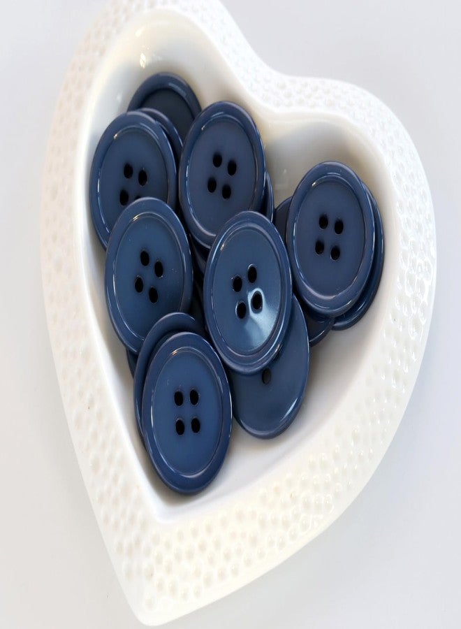 GANSSIA 1 Inch (25mm) Round Flatback Buttons for Garment Sewing Deep Blue Colour Button for Crafts Supplies DIY Pack of 50 pcs - Image 2