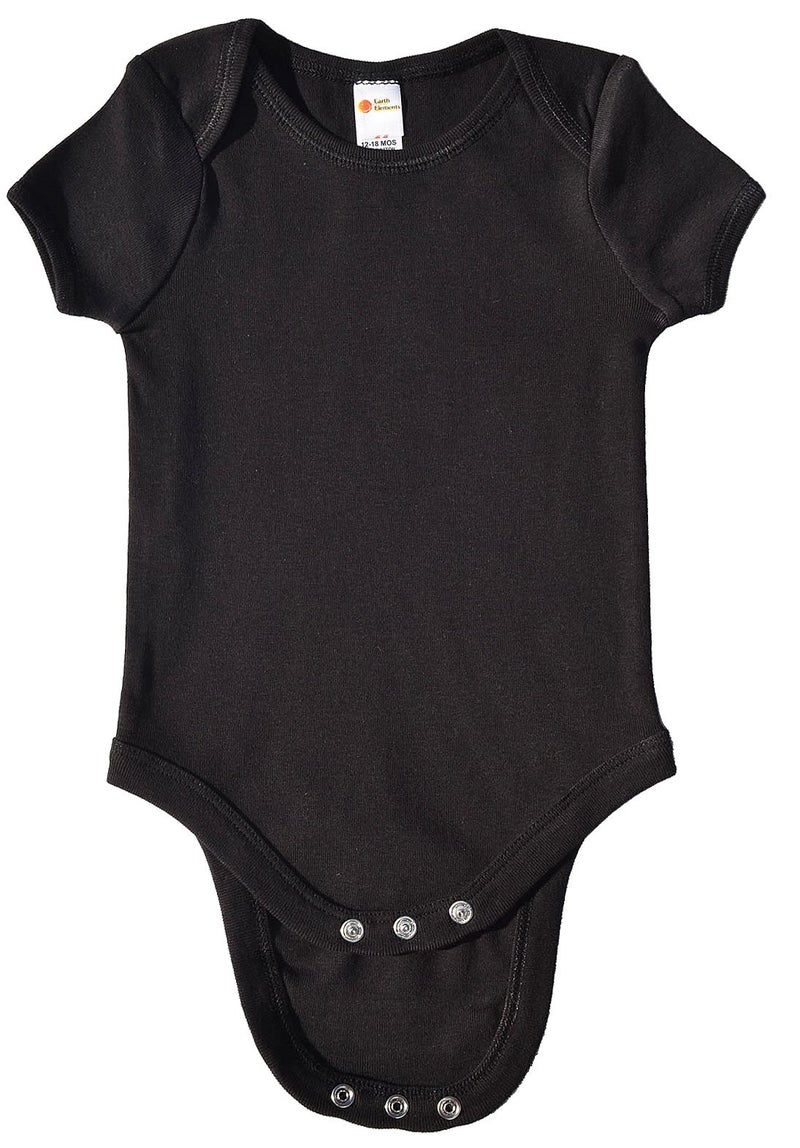 Earth Elements Baby Short Sleeve Bodysuit 12-18 Months Black - Image 1