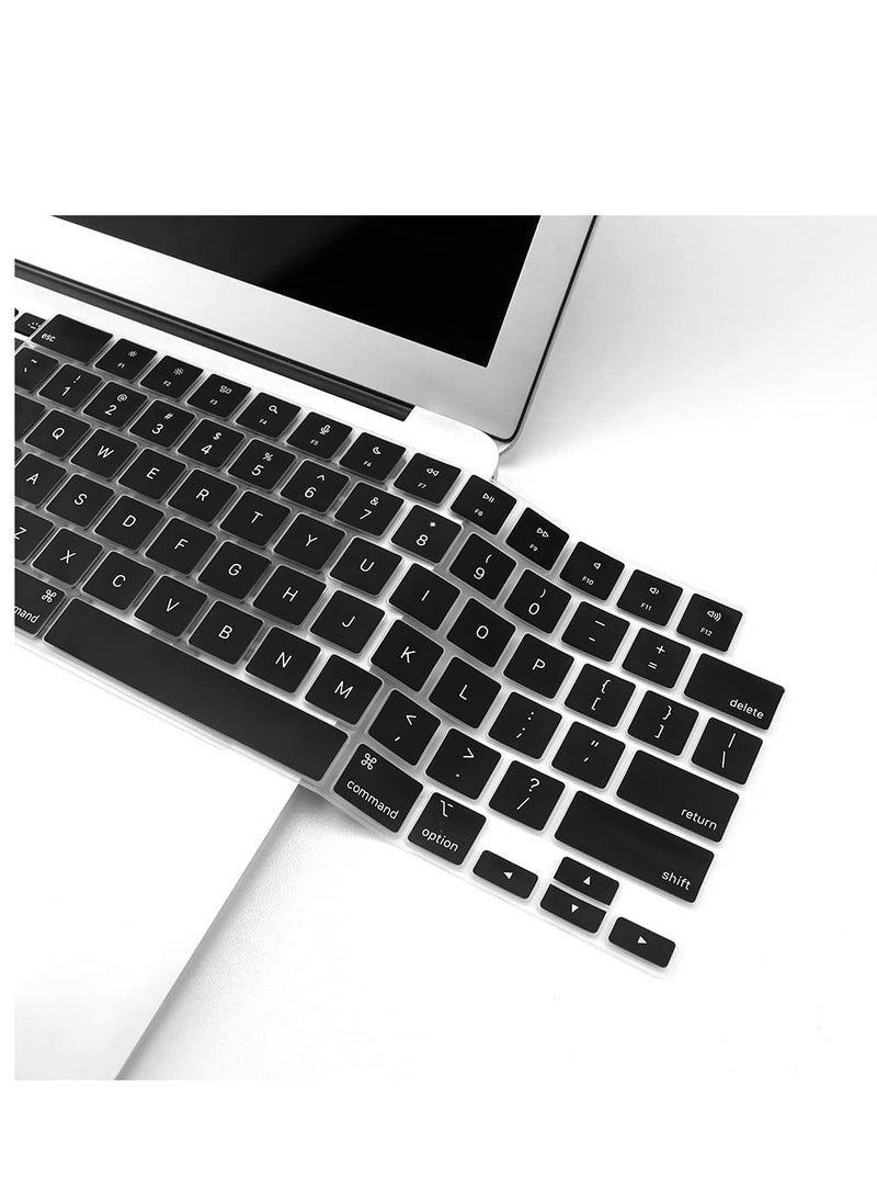 Keyboard Cover Skin Compatible with MacBook Air 15 M2 A2941 Air 13.6 M2 A2681 Compatible with MacBook Pro 14/16 2023-2021 M3 M2 M1 A2918 A2992 A2779 A2442 A2991 A2780 A2485 Black - Image 2