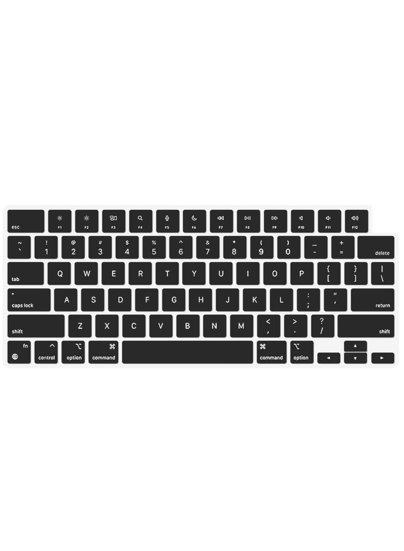 Keyboard Cover Skin Compatible with MacBook Air 15 M2 A2941 Air 13.6 M2 A2681 Compatible with MacBook Pro 14/16 2023-2021 M3 M2 M1 A2918 A2992 A2779 A2442 A2991 A2780 A2485 Black - Image 3