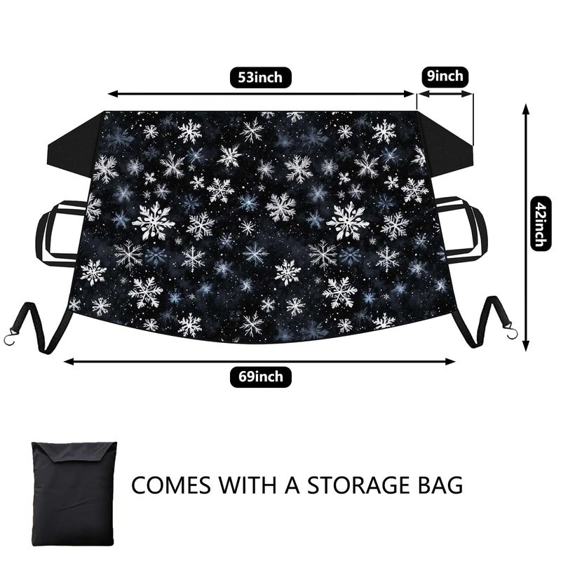 Güvenç Gven Windshield Cover for Ice and Snow Car Snow Cover Winter Christmas Gfit Accessories Front Window Cover Outside Protector for Cars, SUVs, Trucks Waterproof Forst Winter Car Essential (Snowflake) - Image 2