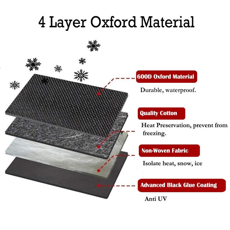 Güvenç Gven Windshield Cover for Ice and Snow Car Snow Cover Winter Christmas Gfit Accessories Front Window Cover Outside Protector for Cars, SUVs, Trucks Waterproof Forst Winter Car Essential (Snowflake) - Image 3