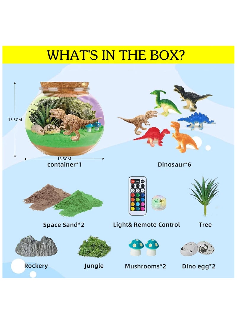 Beauenty Dinosaur Gifts for Kids,Dinosaur Terrarium Kit for Kids Boys,Birthday Gift for Kids Ages 4 5 6 7 8 12 Year Old,DIY Dinosaur Toys for Kids,LED NightLight Arts Crafts Kit for Kids,Gifts Kids - Image 2