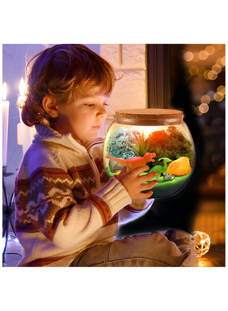 Beauenty Dinosaur Gifts for Kids,Dinosaur Terrarium Kit for Kids Boys,Birthday Gift for Kids Ages 4 5 6 7 8 12 Year Old,DIY Dinosaur Toys for Kids,LED NightLight Arts Crafts Kit for Kids,Gifts Kids - Image 5