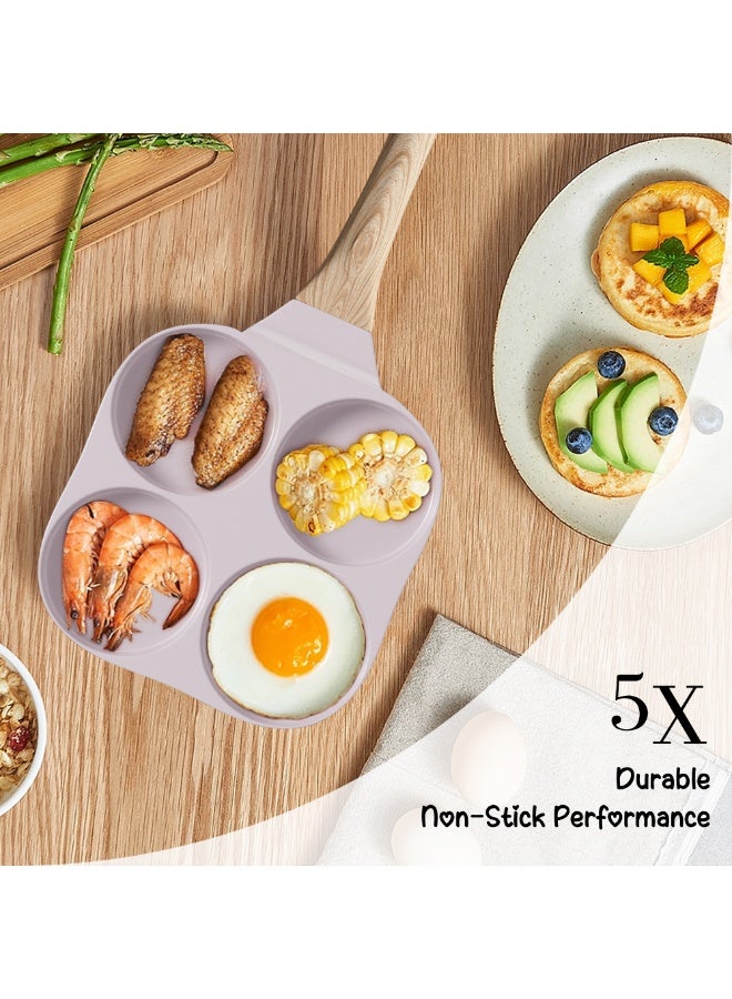 Caannasweis وعاء البويضة، 4 كوب غير اللاصق البويضة السيراميكية Skillet الإفطار مقلي وعاء طباخ البيض مناسبة لمواقد الغاز وأدوات الطبخ الاستقراء، PFOA PFOS مجانا - Image 5
