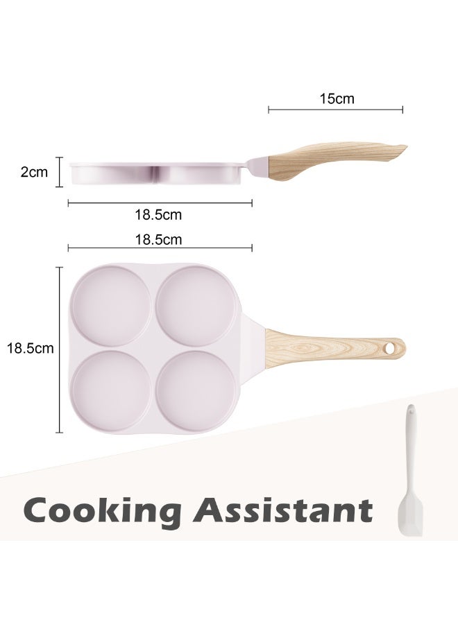 Caannasweis وعاء البويضة، 4 كوب غير اللاصق البويضة السيراميكية Skillet الإفطار مقلي وعاء طباخ البيض مناسبة لمواقد الغاز وأدوات الطبخ الاستقراء، PFOA PFOS مجانا - Image 2