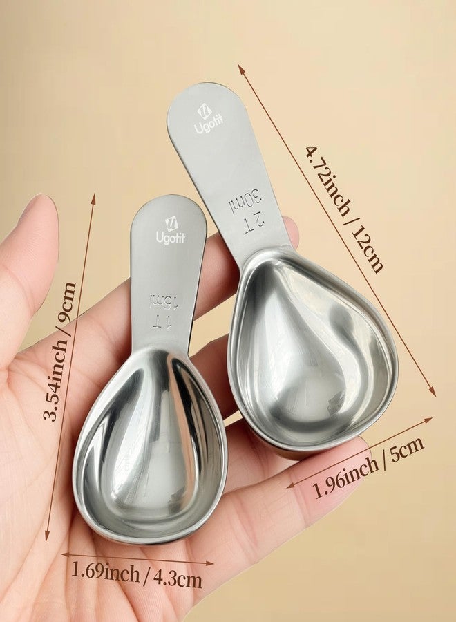 Ugotit Coffee Scoop for Ground Coffee, 2 Tablespoon 304 Stainless Steel Coffee Measuring Scoop Heavy-Duty, Short Handle for Canisters, Espresso & Baking - Image 4