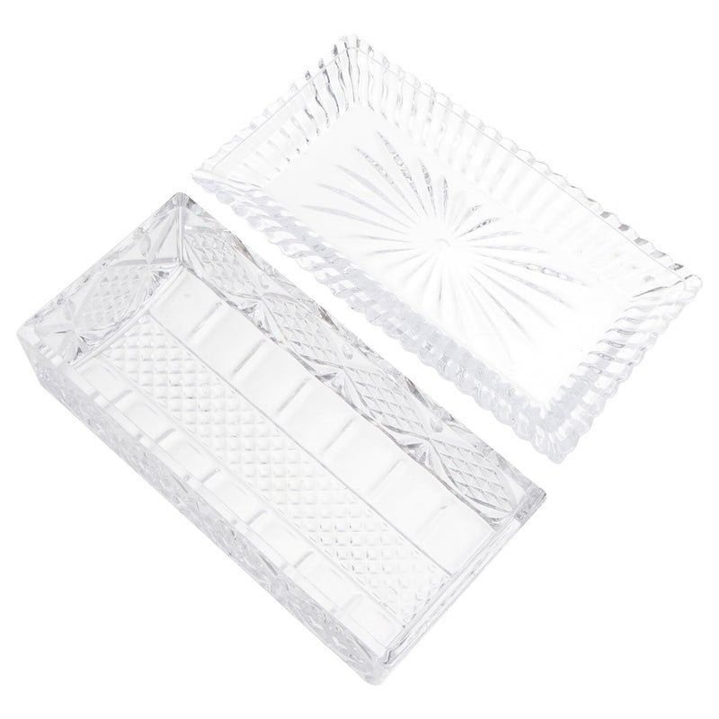 Rectangular Glass Butter Box With Lid Transparent Food Storage Container For Kitchen And Dining - Image 2