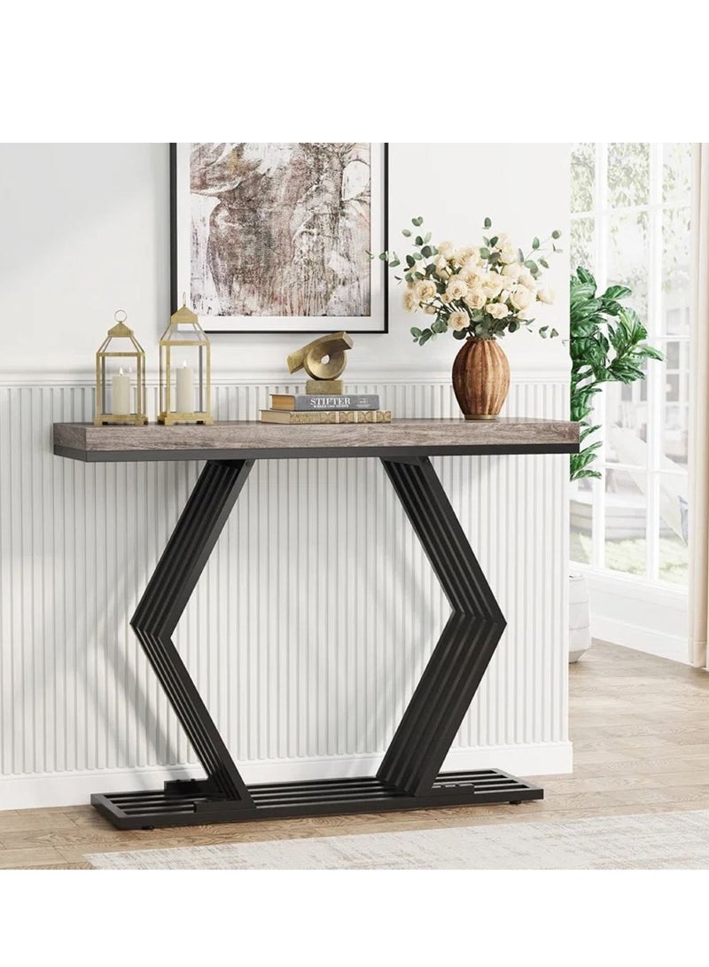 Generic Iron entrance table and gray and black marble alternative - 130 x 40 x 100 cm  - Image 1
