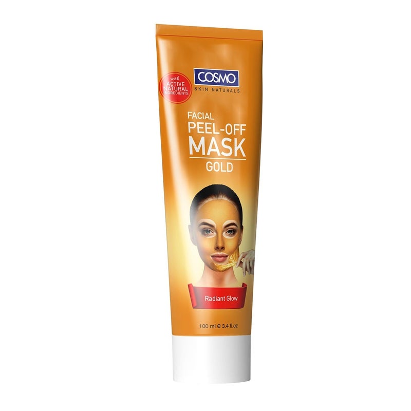 COSMO Gold Peel-Off Mask – Brightening & Rejuvenating Facial Mask with Gold Dust & Natural Extracts, Deep Cleansing Formula for Radiant, Smooth Skin – Removes Blackheads & Impurities, 100ml - Image 1