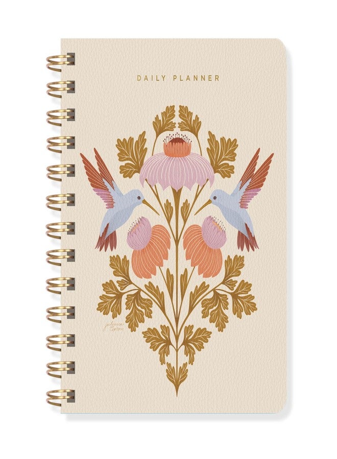 Fringe Studio Paper Cover Non-Dated Daily Planner, "HUMMINGBIRDS" 6" w x 7.25" h, 160 pages, Juliana Tipton Collection (877PA001FSC) - Image 1