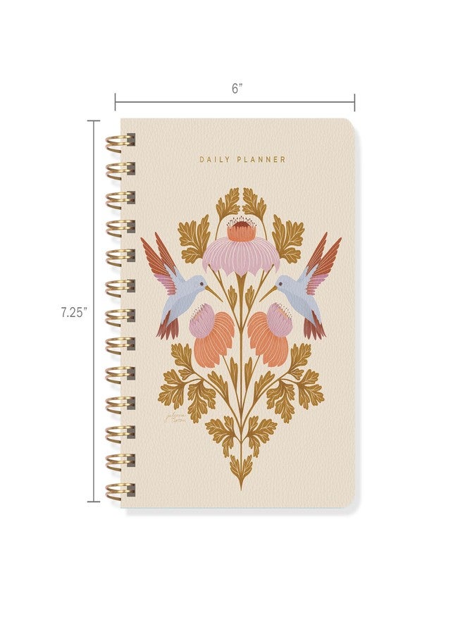 Fringe Studio Paper Cover Non-Dated Daily Planner, "HUMMINGBIRDS" 6" w x 7.25" h, 160 pages, Juliana Tipton Collection (877PA001FSC) - Image 3