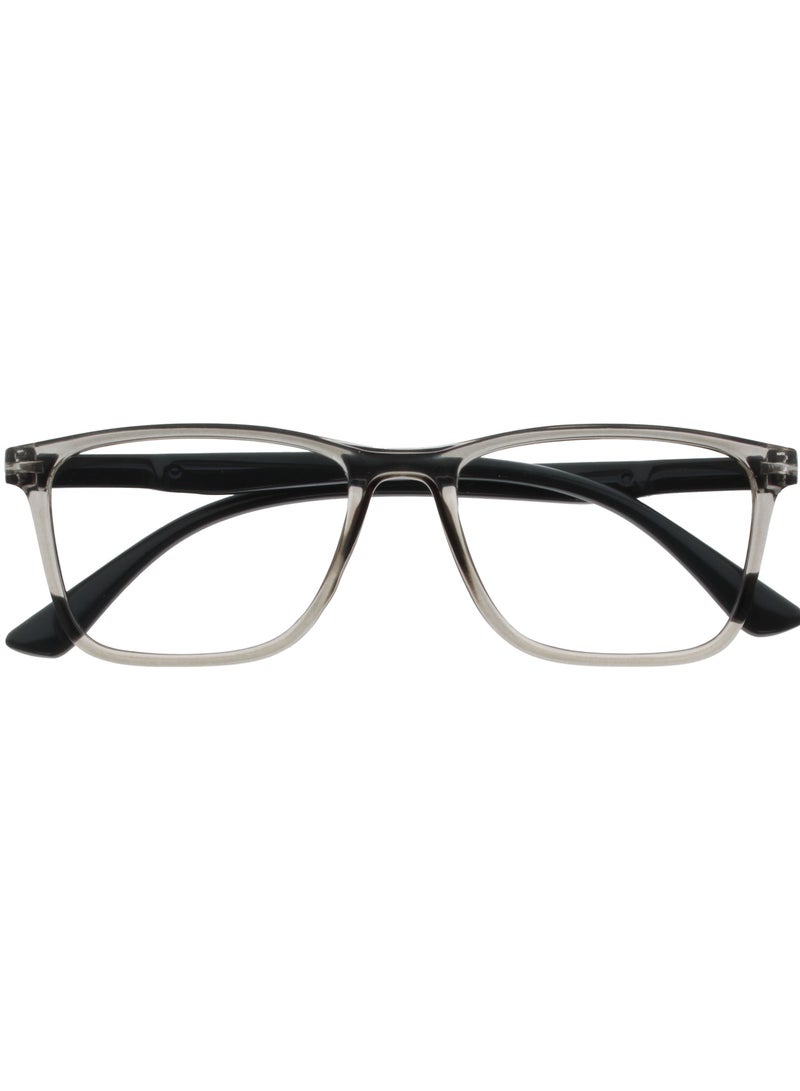 OPULIZE NYX Reading Glasses with Blue Light Blocking for Women Men, Rectangular Frame with UV & Eyestrain Protection, Anti-Glare Computer Gaming Glasses, Grey +0.0 (Pack of 1) - Image 1