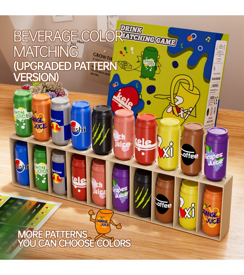 Color Coding Challenge Memory Matching Board Game For Kids Guess Drink Bottle Matching Toy 20 Pieces Plastic Pairing Puzzle For Parent Child Bonding Travel Friendly Educational Party Game For Birthdays Social Skills And Cognitive Development - Image 1