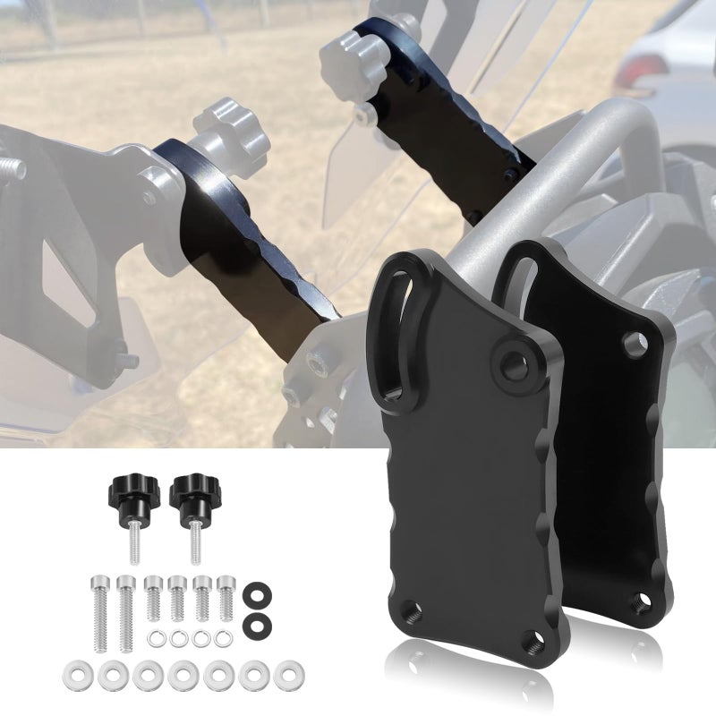 CHIFUN Windscreen Windshield Risers Adjusters Compatible with Kawasaki KLR650 KLR 650 2022 2023 2024 CNC Aluminum Adjustable Windshield Mount Bracket Motorcycle Accessories