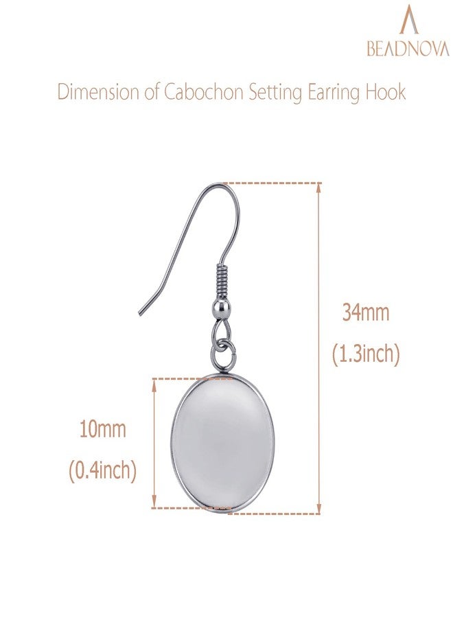 BEADNOVA Earring Kit 30pcs Blank Ear Wire Hook 10mm Stainless Steel Cabochon Setting Earring Bezel with Rubber Backs for Cabochon Resin DIY Earwire Making (10mm, 30pcs) - Image 2
