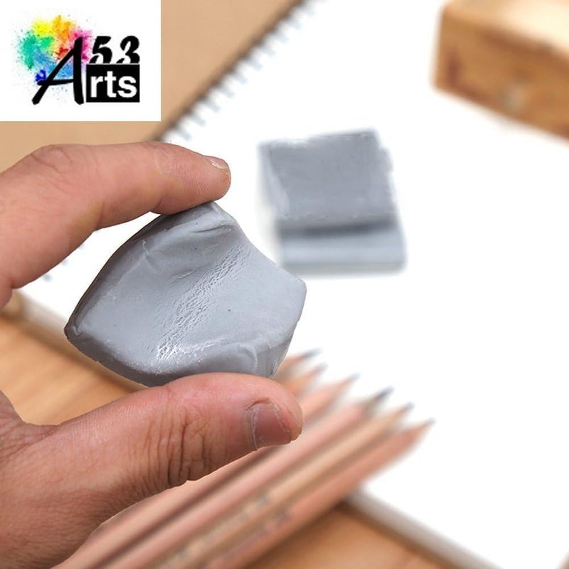 53 Arts 53ARTS ® 4pcs Art Kneaded Eraser, Soft Durable Sketch Putty Rubber, Kneadable Artist Rubber Eraser Set - Image 3