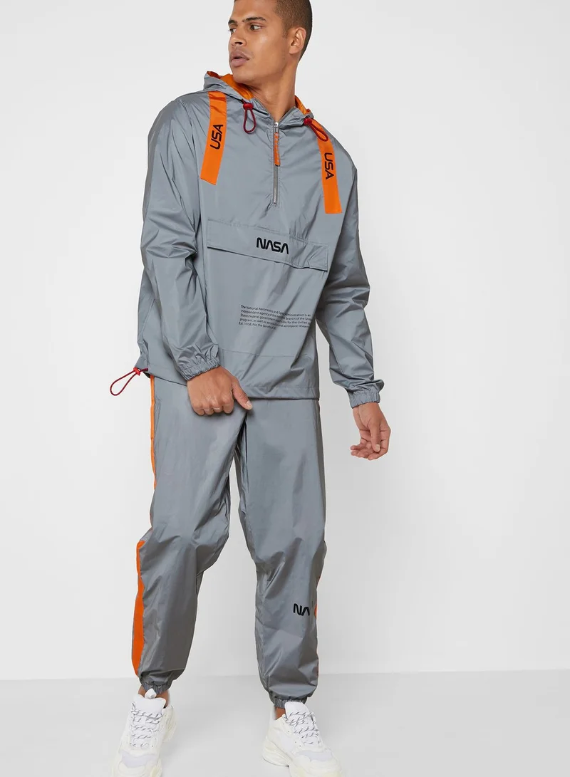 FOREVER 21 NASA Graphic Reflective Hoodie