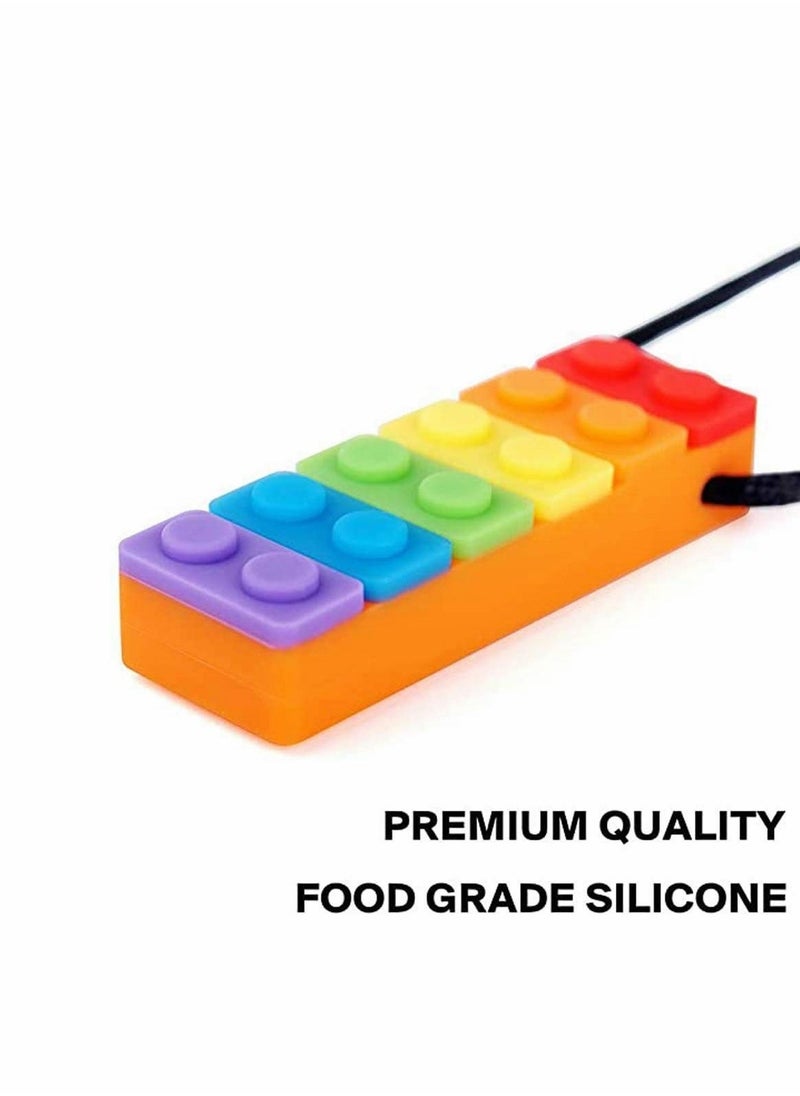 Sensory Chew Necklace Bundle for Kids with ADHD Teething Anxiety Biting Needs Oral Toys Silicone Chewy Boys Girls Made from Food Grade 2 Pack  - Image 2