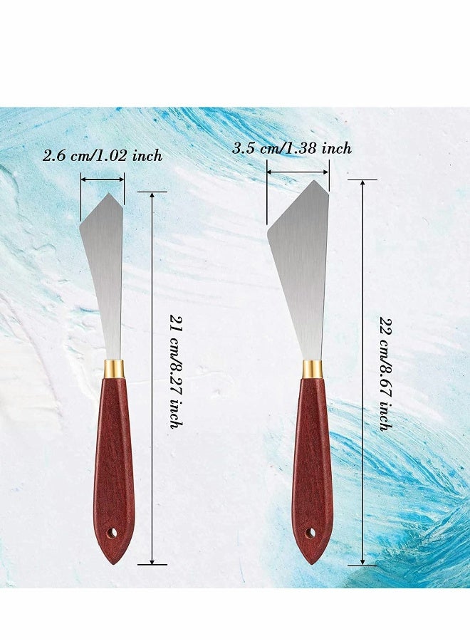 Painting Knife Set, Painting Mixing Scraper Stainless Steel Palette Knife, Painting Art Spatula with Wood Handle Art Painting Knife, Tools for Oil Canvas Acrylic Painting 