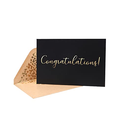 Partay Shenanigans 50 Pack Congratulations Card – Elegant Greeting Cards With ‘’Congratulations’’ Embossed In Gold Foil Letters – For Engagement, Graduation, Wedding - 52 Kraft Envelopes Included - 4" x 6" - White - Image 3
