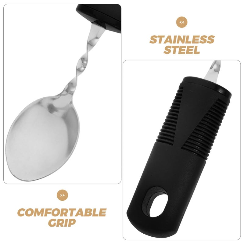 Weighted Adaptive Spoon Bendable Design Ergonomic Handle Eating Aid for Elderly Disabled Adults - Image 3
