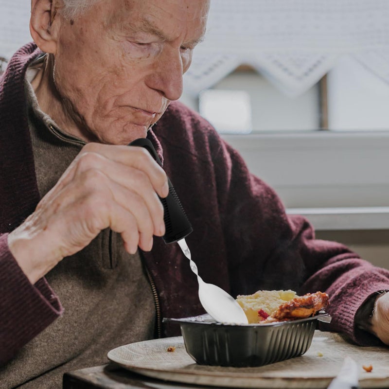 Weighted Adaptive Spoon Bendable Design Ergonomic Handle Eating Aid for Elderly Disabled Adults - Image 5