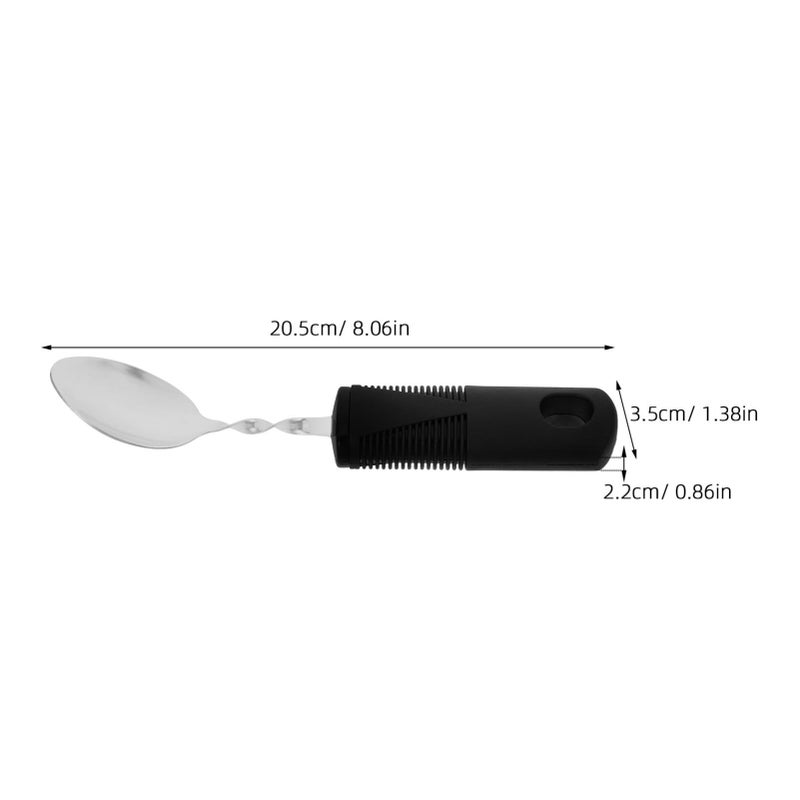 Weighted Adaptive Spoon Bendable Design Ergonomic Handle Eating Aid for Elderly Disabled Adults - Image 2
