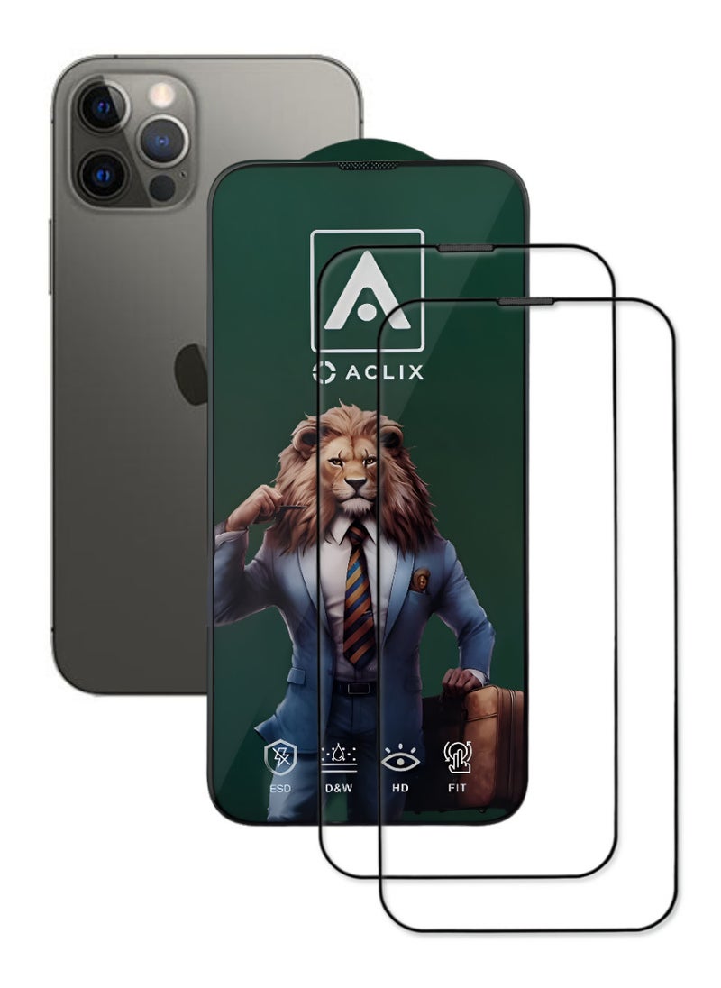 ACLIX 2 Pieces Antistatic ESD Dustproof Premium Quality High Definition Tempered Glass Screen Protector Designed For  iPhone 12 Pro Max - Image 1