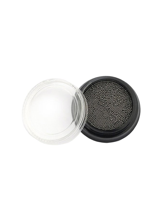 brunson إكسسوارات فن الأظافر كرات الكافيار المعدنية مختلطة الحجم فضي داكن تصميم ثلاثي الأبعاد لتزيين الأظافر اليدوية والقدمية نصائح المانيكير تعويذات NASC01