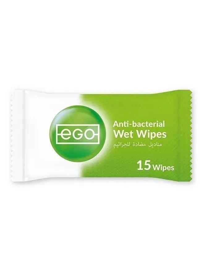 Ego Anti Bacterial Wipes, 15 Pcs, China