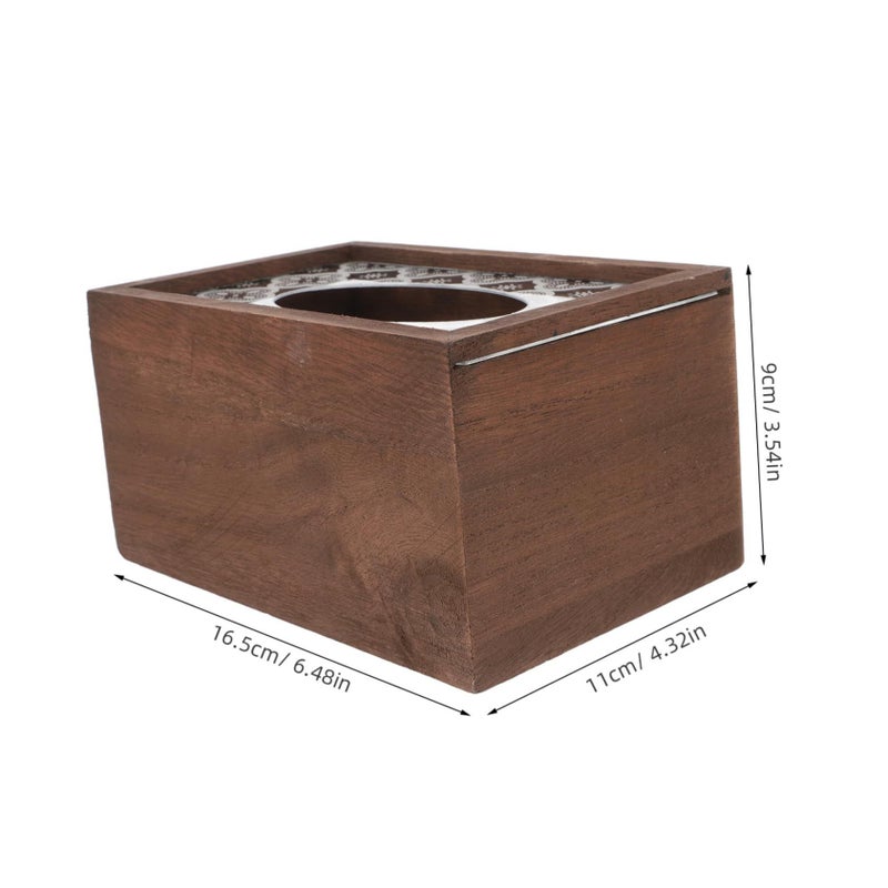 Rustic Wooden Tissue Box Cover Decorative Napkin Holder For Living Room Office - Image 3