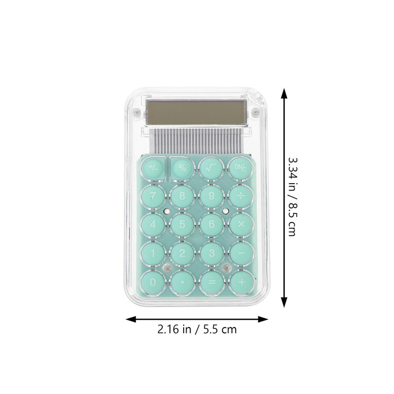Mini Calculator Portable Green for Students Office School Math Tasks - Image 3