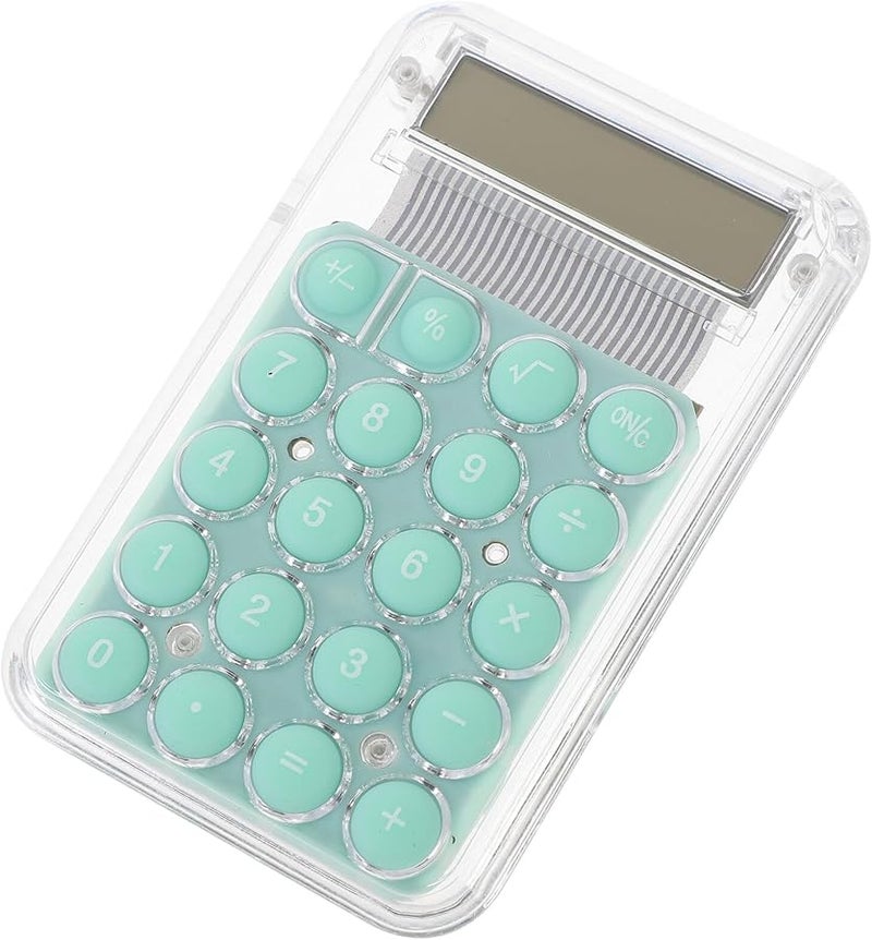 Mini Calculator Portable Green for Students Office School Math Tasks - Image 1