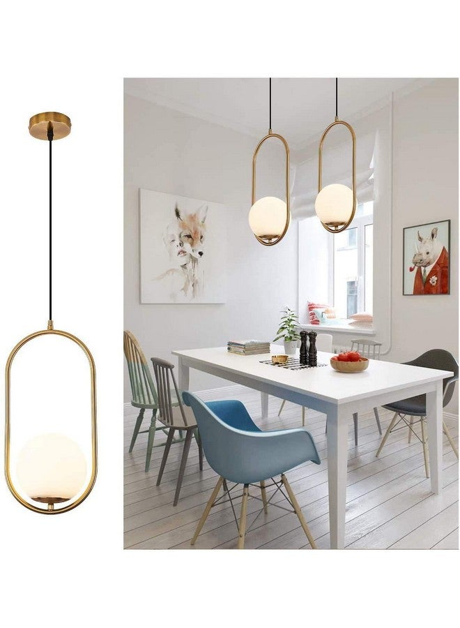 SINOMAN أضواء زجاجية معلقة من SINOMAN لغرفة المعيشة / أضواء للسقف / مصابيح معلقة لتزيين المنزل / أضواء معلقة زخرفية، معدن (كبسولة ذهبية مفردة، مع لمبة) - Image 1