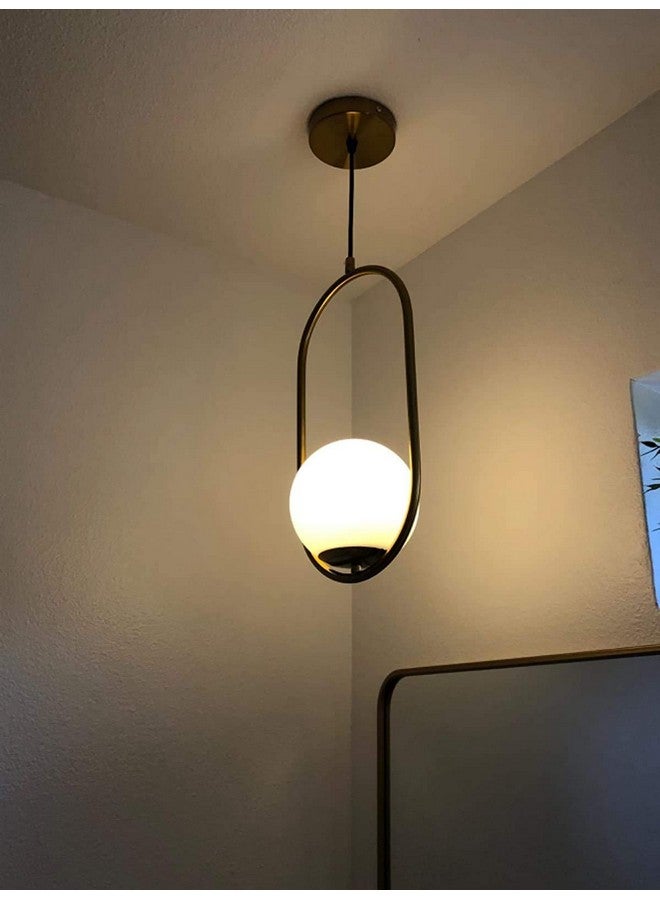 SINOMAN أضواء زجاجية معلقة من SINOMAN لغرفة المعيشة / أضواء للسقف / مصابيح معلقة لتزيين المنزل / أضواء معلقة زخرفية، معدن (كبسولة ذهبية مفردة، مع لمبة) - Image 2