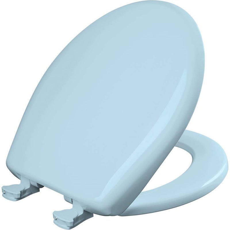 Bemis Classic Colors Slow Close Toilet Seat Easy Clean Hinges and Durable Plastic Seat Made in USA Round Dresden Blue