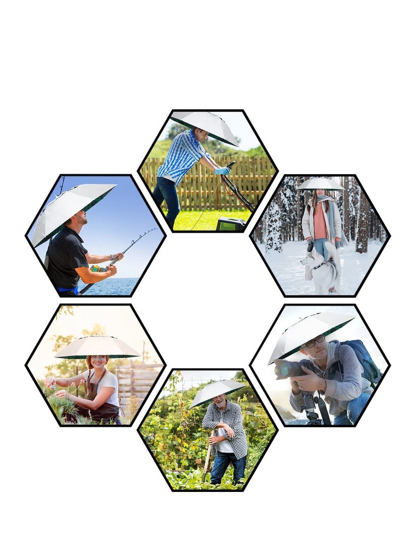 NIBEMINENT Umbrella Hat Fishing Folding Adjustable Sun Rain Cap, Free Cap for Adults Children, Anti-UV Waterproof Headwear Gardening Golf Sunshade Outdoor - Image 5