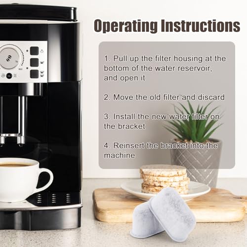 XIHIRCD 4pcs Water Filter Replacement for 7313285779 for Delonghi, Activated Charcoal Espresso Machine Filter Replacement Parts Strong Adsorption Espresso Machine Filter Accessories for Delonghi Coffee Maker - Image 5