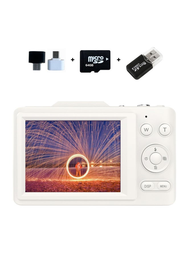 Generic H16 Digital Camera CCD Student Camera 4K SLR Camera 2.8 Inch HD Screen Wholesale-Body Color:H16 White 64G Memory Card Android Huawei Adapter USB Card Reader  - Image 1
